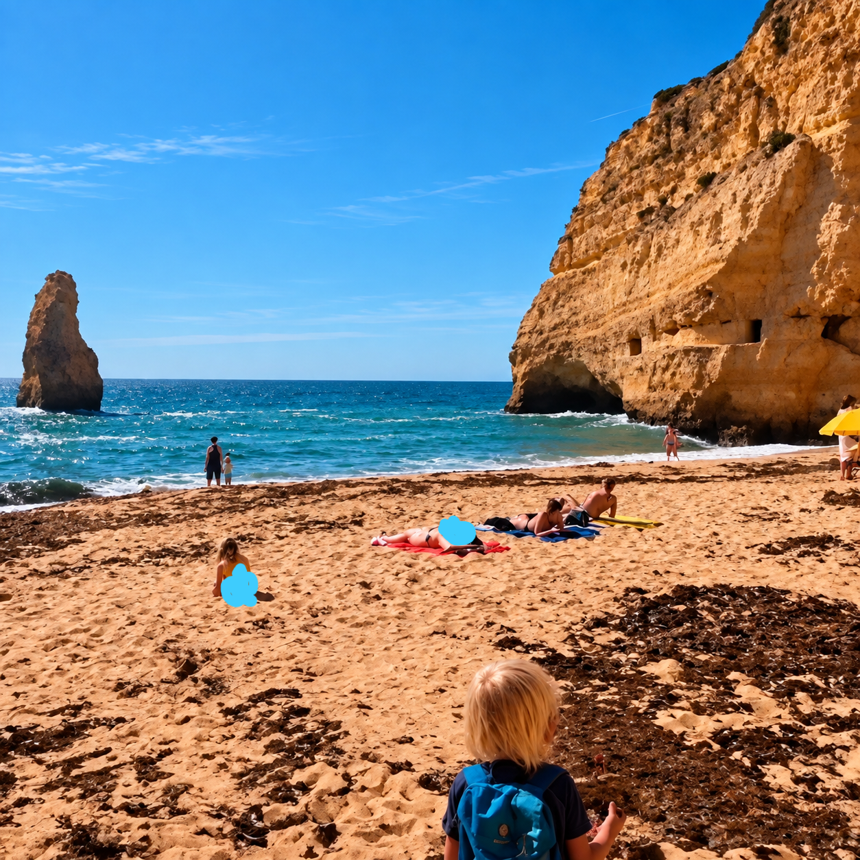 Strand, Lagune, Klippen und Meer auf unserer Portugalreise